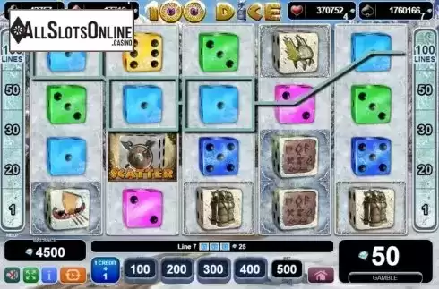 Win Screen. 100 Dice from EGT