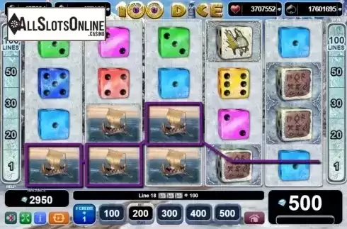 Win Screen 2. 100 Dice from EGT
