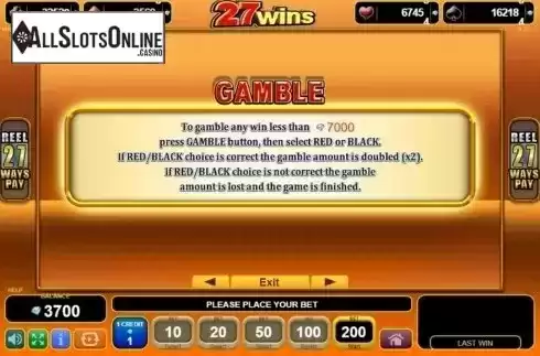 Gamble Info. 27 Wins from EGT