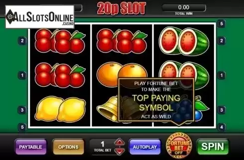 Screen 1. 20p Slot from Inspired Gaming