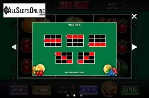 Paytable 2. 20p Slot from Inspired Gaming
