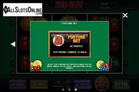 Paytable 3. 20p Slot from Inspired Gaming