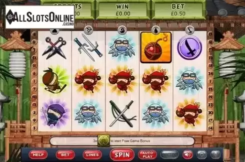 Game Workflow screen. 5 Ninjas from Eyecon