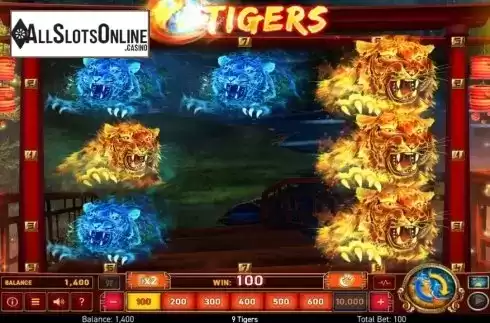 Win Screen. 9 Tigers from Wazdan