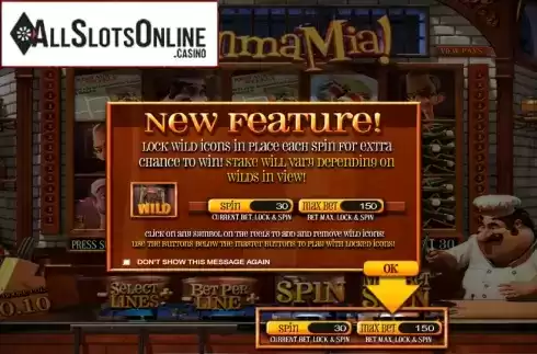 Game features. Mamma Mia (Betsoft) from Betsoft