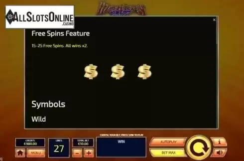 Paytable 1. Monkey 27 from Tom Horn Gaming