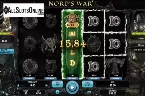 Wild win screen. Nord's War from Booongo
