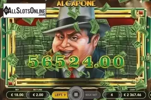 Big win screen. Al Capone from Slotmotion