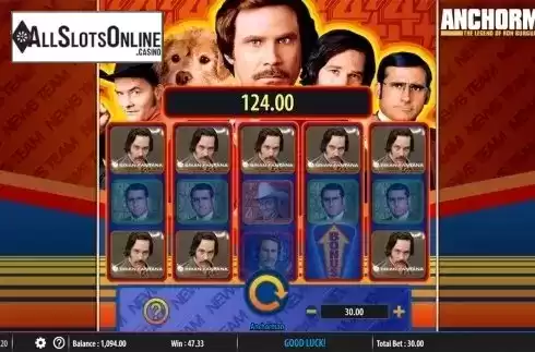 5 of a kind win screen. Anchorman from Bally