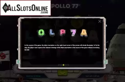 Info  2. Apollo 77 from Smartsoft Gaming