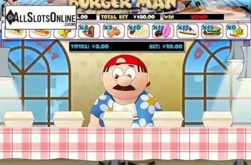 Bonus game screen. Burgerman from Slot Factory