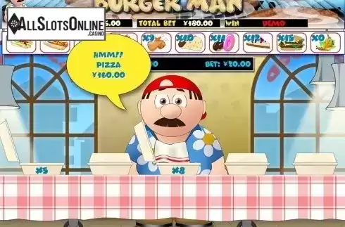 Bonus game screen 2. Burgerman from Slot Factory