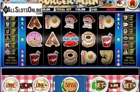 Reels screen. Burgerman from Slot Factory