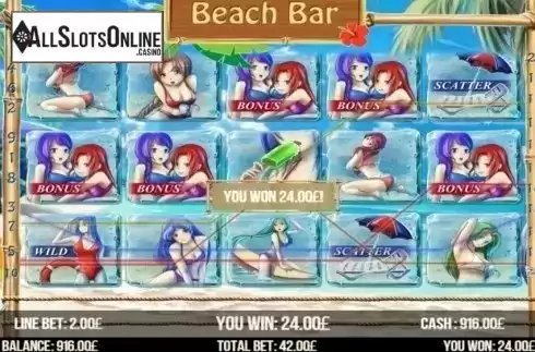 Win Screen . Beach Bar from Fugaso