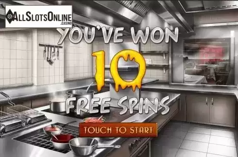Free Spins intro screen. Best Chef from PlayStar