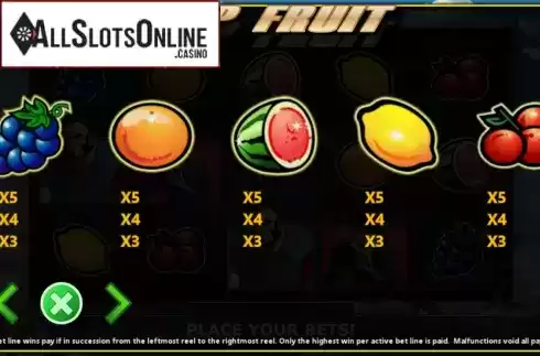 Paylines. Bop Fruit from Fils Game