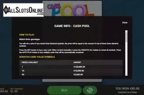 Game Rules 1. Cash Pool from Hacksaw Gaming