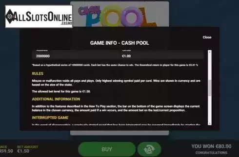 Game Rules 3. Cash Pool from Hacksaw Gaming