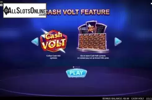 Paytable 1. Cash Volt from Red Tiger