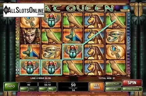 Win screen. Cat Queen from Playtech