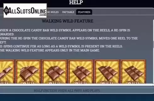 Feature screen 1. Chocolate from Arrows Edge