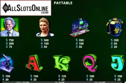 Paytable screen 1. Crazy Doc from Capecod Gaming