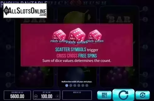 Scatter Symbols. Dice Rush from SYNOT