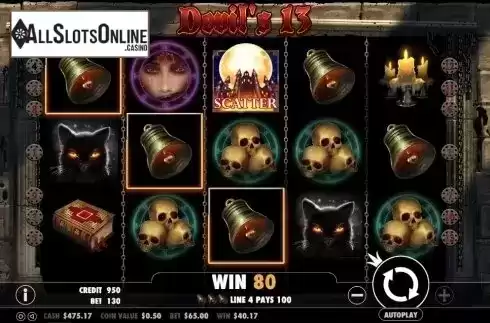 Win Screen . Diablo 13 from Pragmatic Play