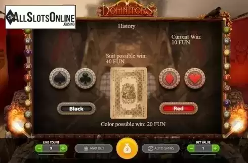 Bonus Game screen. Domnitors from BGAMING