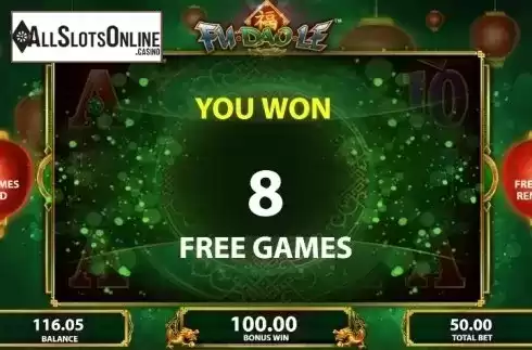 Free Spins screen. Fu Dao Le from Bally