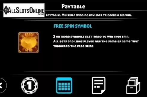 Paytable 2. Face Slot from Triple Profits Games