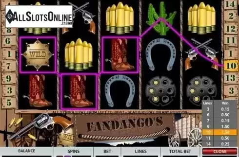 Wild Win screen. Fandango's from Pragmatic Play