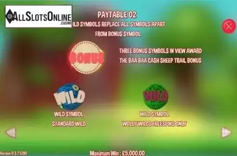 Paytable 2. Farm Yarn from Games Warehouse