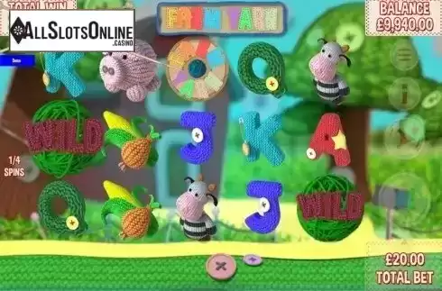 Free spins screen. Farm Yarn from Games Warehouse