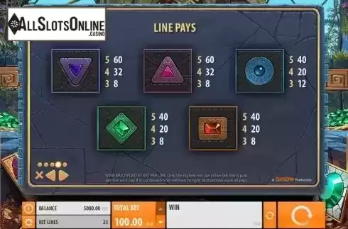Paytable 4. Firestorm from Quickspin
