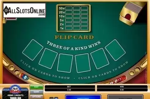 Game Screen. Flip Card from Microgaming