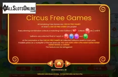 Circus Free Games screen