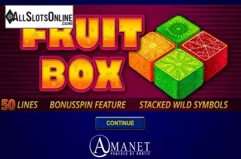 Start Screen. Fruit Box from Amatic Industries