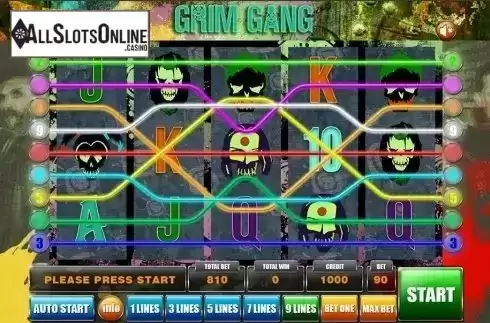 Reels screen. Grim gang from GameX