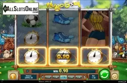 Win screen. Hugo Goal from Play'n Go