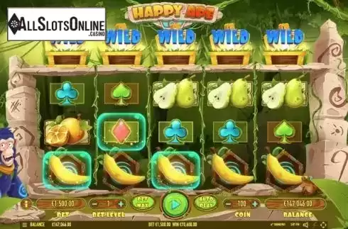 Win Screen. Happy Ape from Habanero