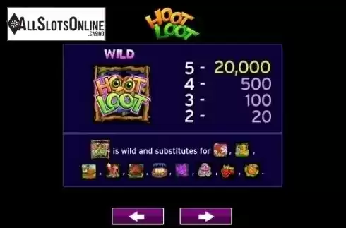 Paytable 1. Hoot Loot from High 5 Games