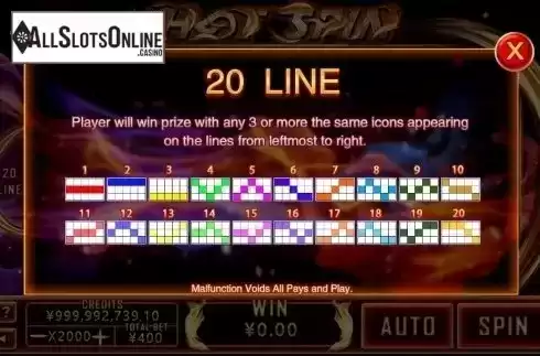 Lines. Hot Spins (CQ9Gaming) from CQ9Gaming