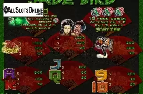 Screen4. Jade Bird from Casino Technology