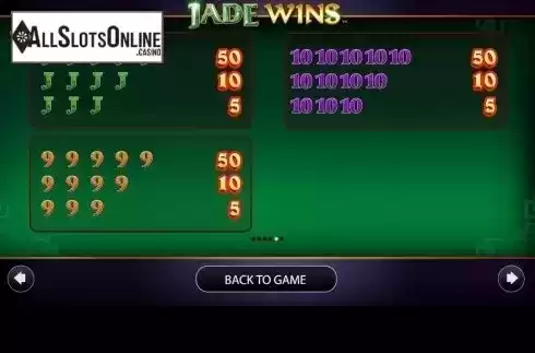 Paytable 3. Jade Wins from AGS