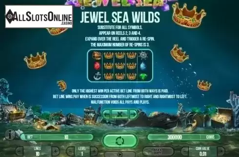 Paytable 1. Jewel Sea from Fugaso