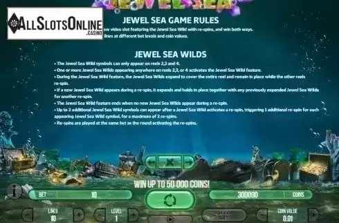Paytable 2. Jewel Sea from Fugaso