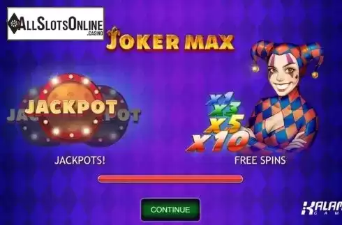 Start Screen. Joker MAX from Kalamba Games