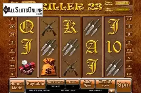 Reels screen. Killer 23 from Aiwin Games
