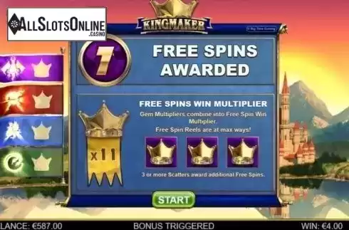 Free Spins 1. Kingmaker from Big Time Gaming